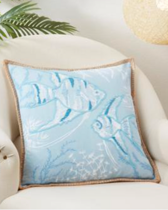 Cojin Fig. Pescado Blue Relleno Plumon 55x55